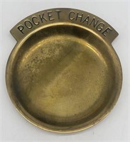 Vintage Brass Pocket Change Tray