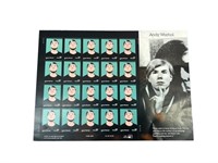 An Andy Warhol US Stamp Sheet 37 Cents