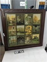 Vtg Homco Mitchell 12 window framed picture