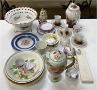 Group of Porcelain & Ceramics, Footed Bowl, Plate