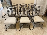 Iron Scroll Patio Dining Chairs w/ Padded Seats