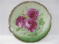 Vtg 9.75" Hand Painted Floral Porcelain Plate