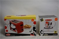 Mickey Mouse Toaster & Mug Warmer W/Mug
