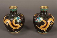 Pair of Chinese Cloisonne Vases,