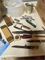 assorted knives and box cutters