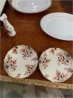 two floral 8.5" vintage plates