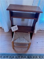 WOOD SHELF & STOOL