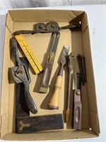 Flat of antique tools