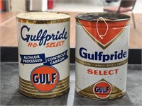 5QT "Gulfpride" Select & HD Select Motor Oil Cans