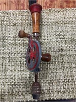 Antique wooden handle hand drill