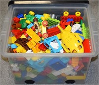 Tote full of Lego Duplo Blocks: Airport, Figures+