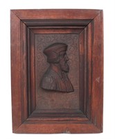 Heavy German Carved Panel of Ioannes Wiclefcs, 17t
