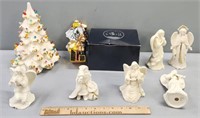 Christmas Decorations Lot incl Tree & Lenox Figure