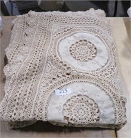 large crocheted tablecloth