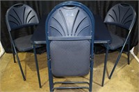 Card Table & 4 Matching Chairs (Navy Blue)