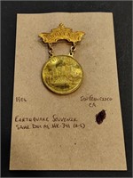 1906 San Francisco Earthquake Souvenir medal