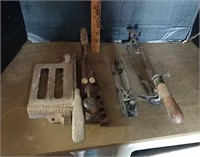 Putter kutter, hand saw , wood lathe , cast iron
