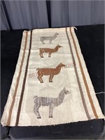 Wool Rug Depicting Llamas