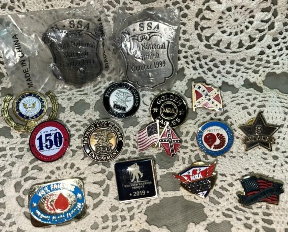 Lot Various Enamel Pins:  North-South Skirmish