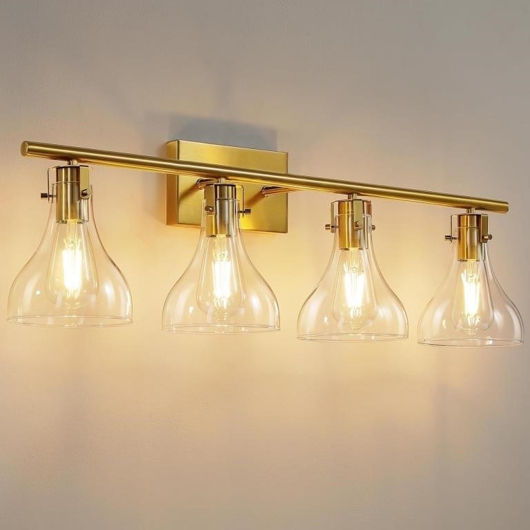 4-Light Brushed Gold Vanity Light