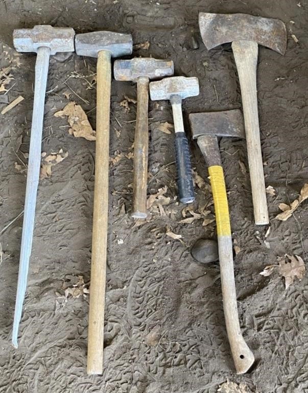 Sledgehammers, Hatchet and Double Sided Hand Axe,