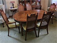 Vintage Dining Set 6 Cane Back Chairs