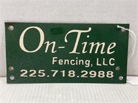 ON-TIME TINTACKER FENCE SIGN, 8 X 4