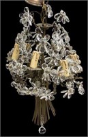 ITALIAN BRONZE AND CRYSTAL BOQUET 6LT CHANDELIER