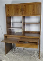 Faux Wood Computer Desk W/ Storage & Shelves