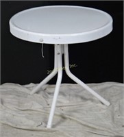 Small Metal Outdoor White Round Table