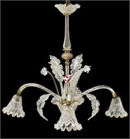 ITALIAN MURANO GLASS 4-LIGHT CHANDELIER