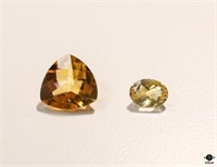 Citrine & Labradorite Stones /  2 pc