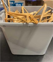 Lg Bin of Wooden Coat Hangers