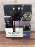 Open box- 2 pack 60in led solar post lamps