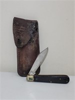 VINTAGE JAPANESE POCKET KNIFE STONE HANDLE SHEATH