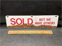 Double sided metal sign