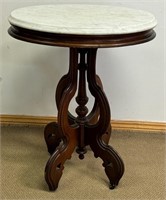 BEAUTIFUL VICTORIAN MARBLE TOP MAHOGANY STAND