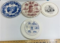 4 Vintage Decorative Historical Plates