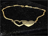 14K Gold Bracelet with hearts - Clasp needs