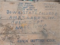 iowa state college wood crate   antique