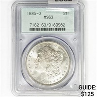 1885-O Morgan Silver Dollar PCGS MS63