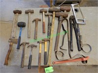 Assorted Hand Tools and Hammers in Group