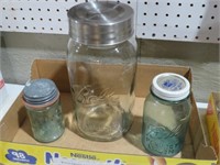 HUGE BALL JAR & GREEN JARS