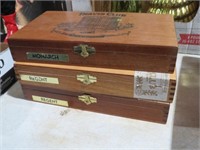 3 WOOD CIGAR BOXES