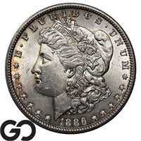 1886 Morgan Silver Dollar, Near Gem BU, Nice!