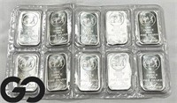 10-1oz Silver Bars, Silvertowne .999 Fine | SEALED