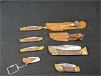 Group of Wood Handled Knives