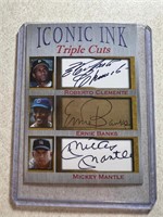 ROBERTO CLEMENTE ERNIE BANKS MICKEY MANTLE ICONI