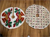 2 Vintage Christmas Tree Skirts