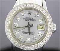 14kt Gold & Stainless Steel Ladies MOP Rolex Watch